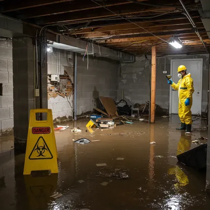 Flooded Basement Electrical Hazard in Auburn, NY Property